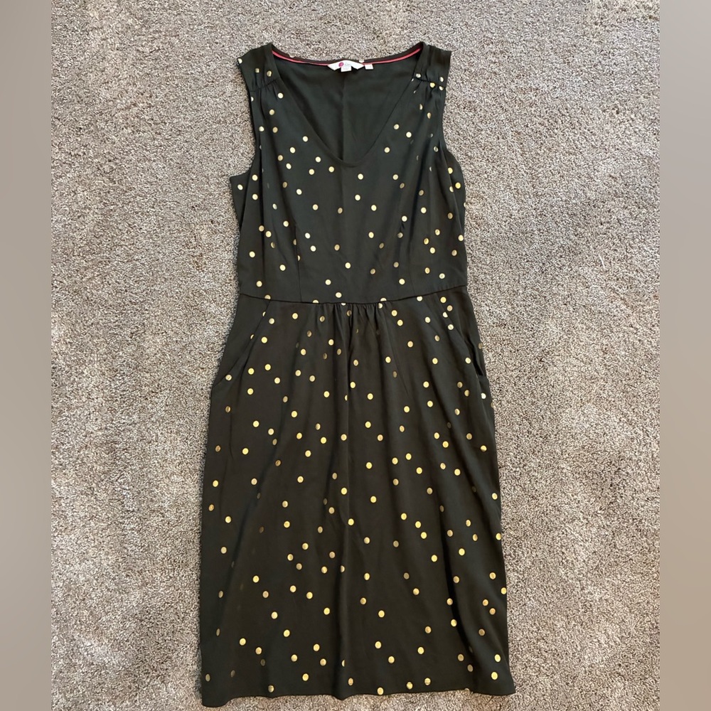 Like new Boden Black Dress with Gold Dots